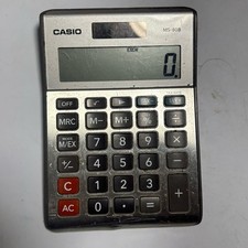 Casio Ms-80b Standard Function Desktop Calculator Chrome Solar Powered Tested
