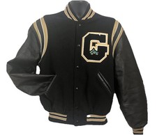 VTG 60s Leather Sleeves Letterman Varsity Jacket Wool Bomber Sports Gateway M/L