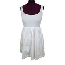 Women's Elodie White Mixed Media Tank Sundress | Size Large