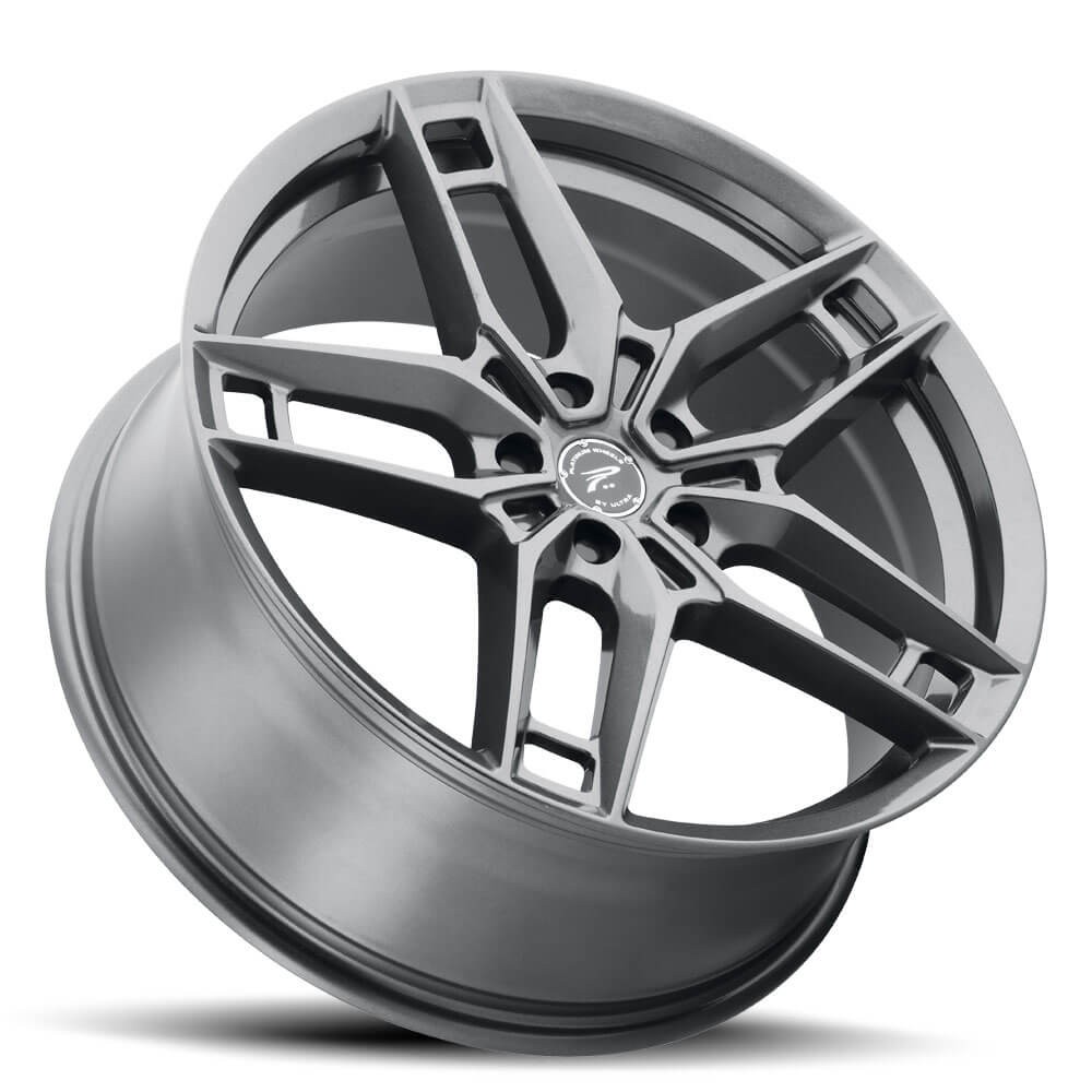 1 Platinum 17x8 5X4.50 +40 464GN Lotus Gloss Gunmetal Grey Wheel Rim
