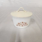 Vintage PYREX CORELLE Ginger Summer Impressions Sugar Bowl w/ Plastic Lid Cover