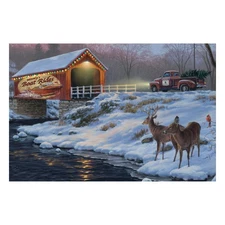 Rivers Edge Products LED Canvas Wall Art, 24" x 16", Fiber Optic Light Up Wall