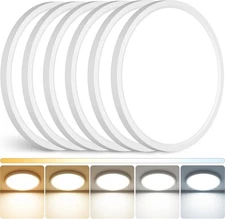 6 Pack 12 Inch 5CCT LED Ceiling Light Flush Mount Dimmable Fixture White 2880LM