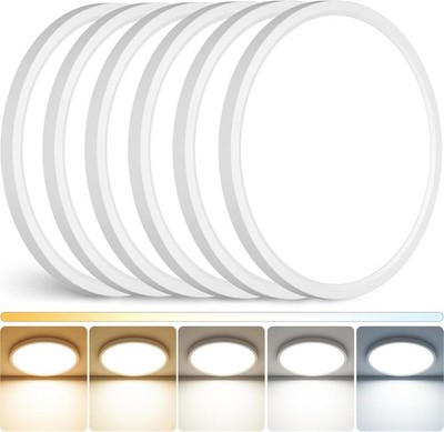 6 Pack 12 Inch 5CCT LED Ceiling Light Flush Mount Dimmable Fixture White 2880LM