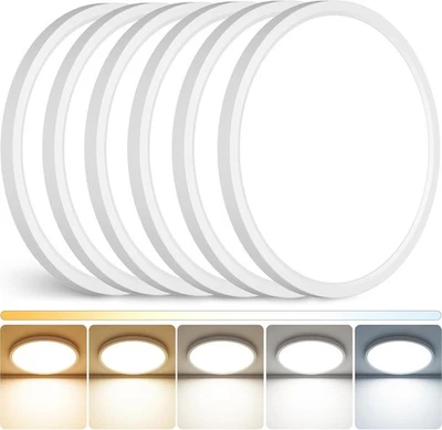 ARLGSITE 6 Pack 12 Inch 5CCT LED Ceiling Light Flush Mount Dimmable Fixture White 2880LM