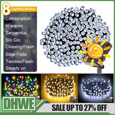 50/100/200 LED Solar Power Fairy String Lights Outdoor Garden Party Xmas 8 Modes