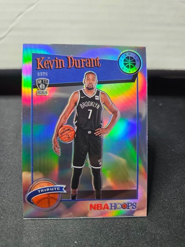 Kevin Durant 2019-20 NBA Hoops Premium Stock Tribute #284 Silver Holo Nets Suns