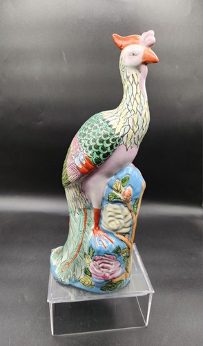 Vtg Chinese Famille Rose Porcelain Model of a PhoenixStatue Figurine Figure 12"