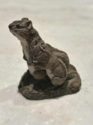 Hamilton Mint Bronze Figurine Menagerie Chipmunks Squirrel Norman Herman Deaton