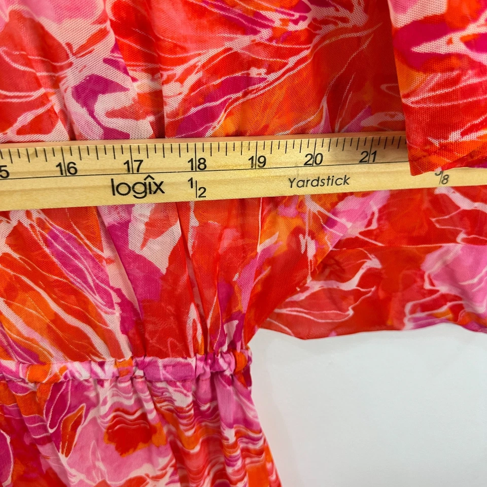 Lauren Ralph Lauren Mujer L Floral Natación Cubrir Túnica Transparente Resort Ropa de Playa Foto 4 de 4