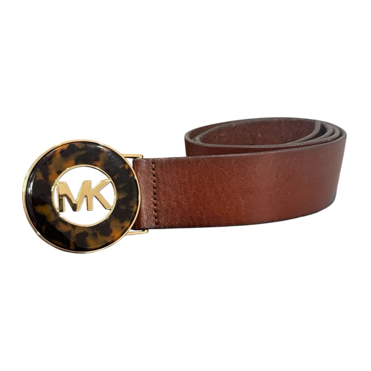 Michael Michael Kors blush pink leather belt with tortoise shell MK buckle Style meets function with our new Nolita. Wear it as a  main image 2