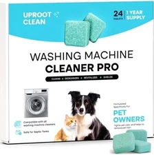 Uproot Clean Washing Machine Cleaner Tablets - 24 Pack for a 12 Month Supply. Fo