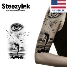SteezyInk temporary tattoo Fading Silhouette last upto 2 weeks 5.5 x 9 inch