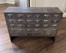 Antiguo gabinete boticario roble 26 cajones - piezas de maquinista cofre industrial
