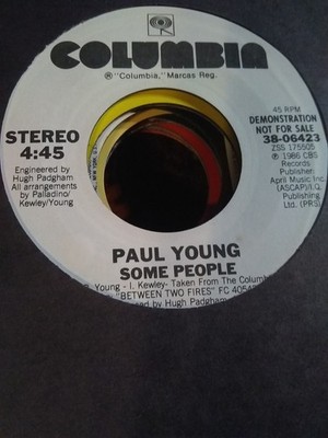 Paul Young, Some People ~ 1986 Columbia promo 45 +sleeve