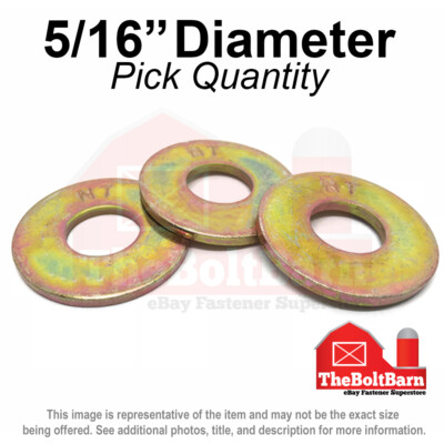 5/16'' USS Flat Washers Grade 8 Steel Zinc Yellow (Pick Quantity)
