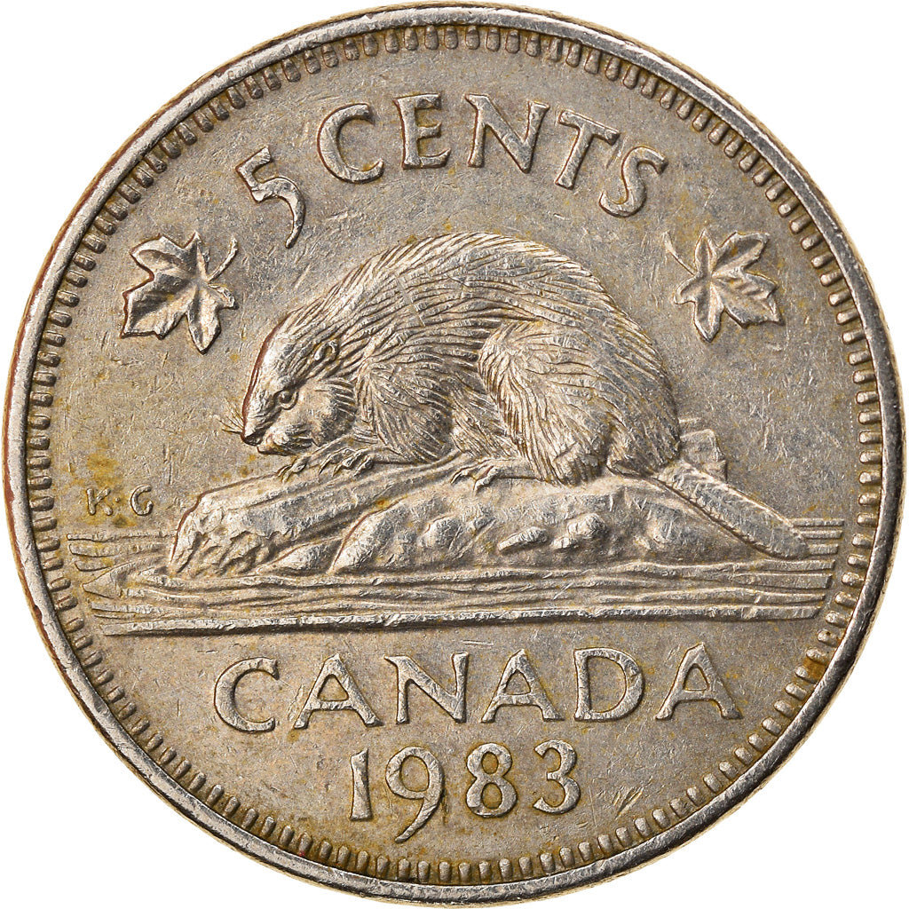 Canadian Coin Canada 5 Cents | Queen Elizabeth II | Beaver | 1982