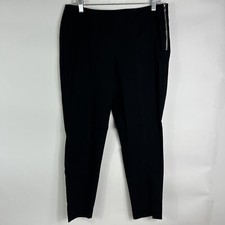 Worthington Pants Size 10 Black Skinny Slit Cuff Mid Rise Rayon Nylon Blend