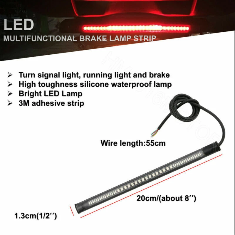 Tira de luces traseras de freno de señal de giro de tira LED para Harley Davidson Sportster 883 1200 Foto 2 de 4