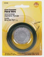 HILLMAN 100 ft Green Enameled FLORAL WIRE 24 Gauge 10 lb Plant Trellis 123108