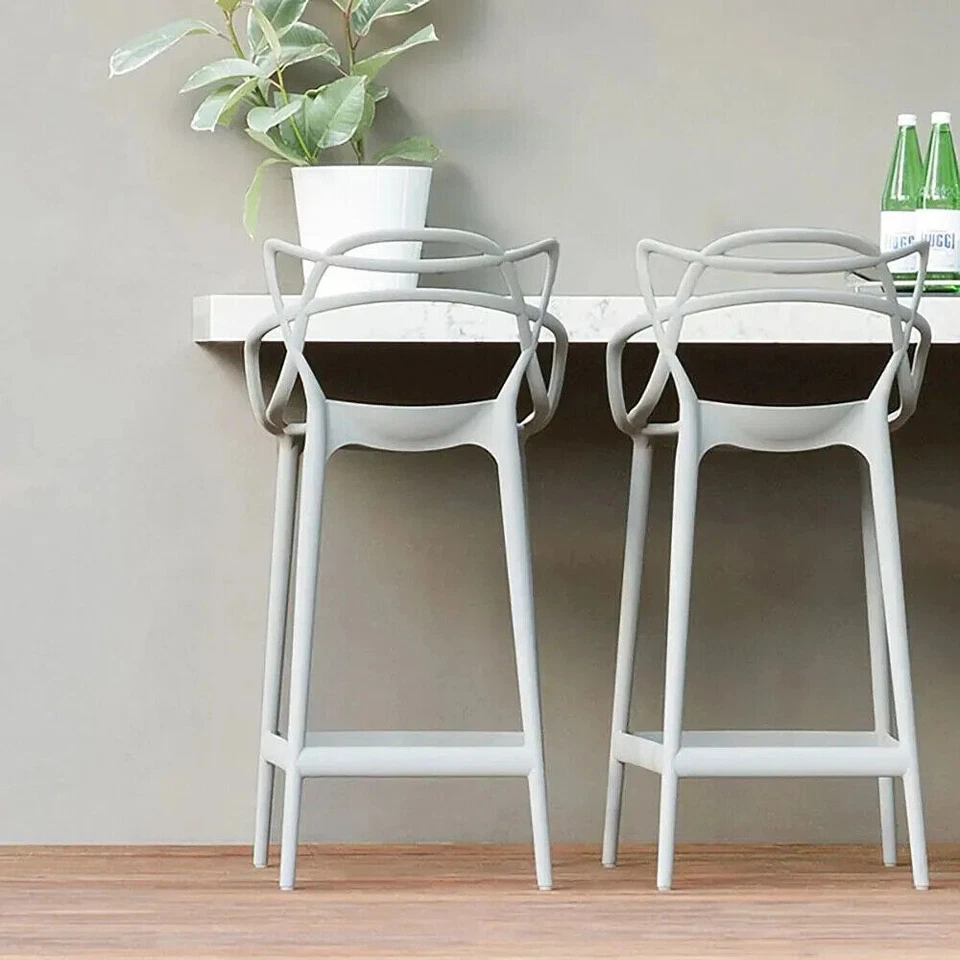 Set of 2 Master Style Bar Café Kitchen Restaurant Dining Chair Stool Height 66cm - Image 4 of 4
