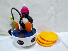 Pygos Pingu action figure Funny Scene - Coffee time fishing /w family tokens