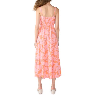 Social Standard by Sanctuary Ladies Smocked Back Dress Size LARGE Melon  Floral | eBay