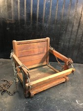 Vintage Bent Wood Slatted Childs Swing Set Seat GYM DANDY Folding Free Shipping