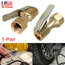 Open Flow Straight Lock-On Air Chuck with Clip for Tire Inflator X2 Car Tool USA