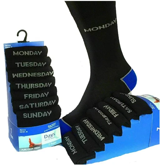 Paquete de 7 pares de calcetines ricos en algodón emoji y días de humor para hombre tallas UK 6-11 Foto 3 de 4