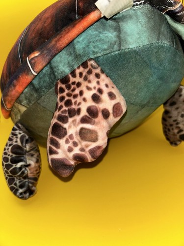 Large FIESTA Turtle PLUSH Multicolor Realistic Print 16” x 10” x 8” - Picture 2 of 10