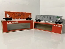 Lionel 4 Bay Hoppers 9112 D&RGW 9113 N&W 1976 TCA Great Lakes(Mint)