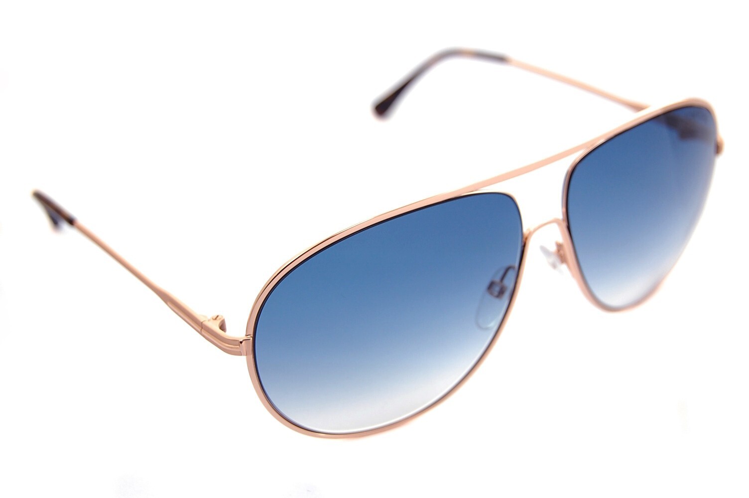 TOM FORD CLIFF Men Large Pilot Sunglasses TF450 28P 61mm ROSE GOLD BLUE *V RARE*