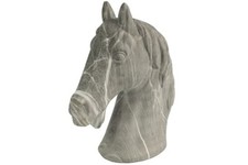 Pferd Kopf Dekofigur Pferde Keramik dunkel grau-L19B10H24CM 780088