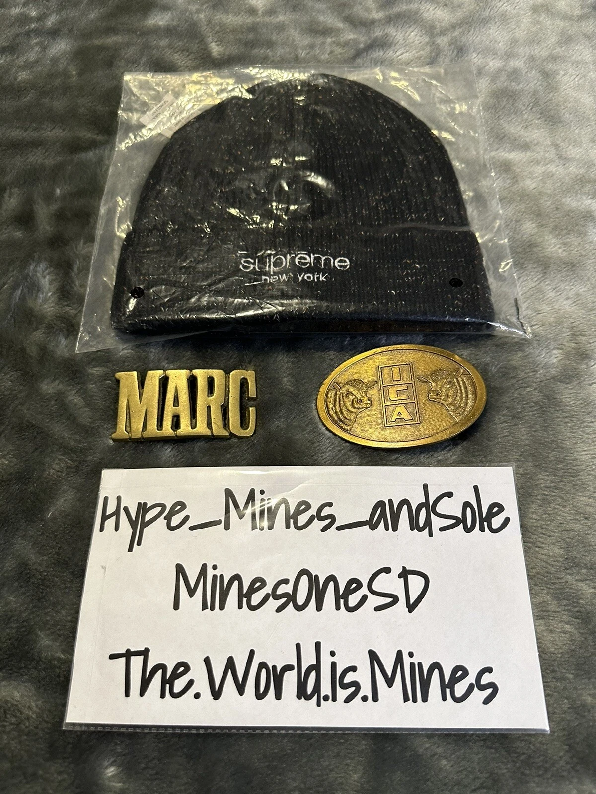Neuf Supreme Rainbow Speckle Beanie noir