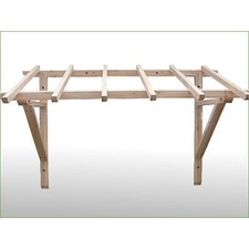 Feel2Home Tettoia per Porta d'Ingresso in Legno 205x125 cm - Tettoia spiovente non trattata