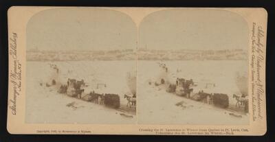 Crossing the St Lawrence in winter from Quebec to Pt Levis Can Old Photo