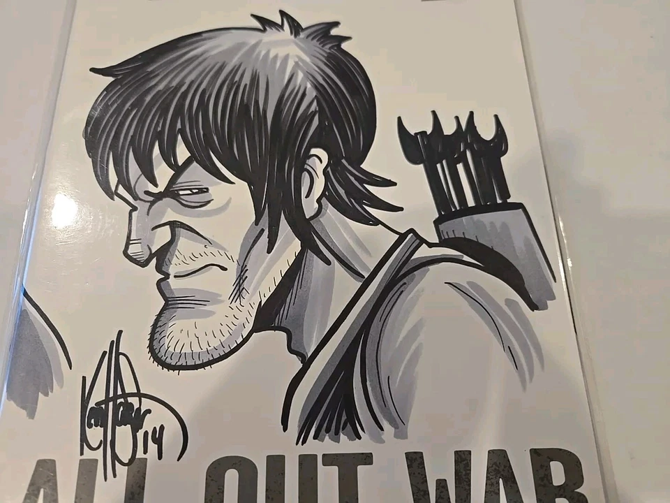 The Walking Dead 115 Daryl boceto/serie limitada firmada Ken Haeser con certificado de autenticidad casi nuevo Foto 3 de 4
