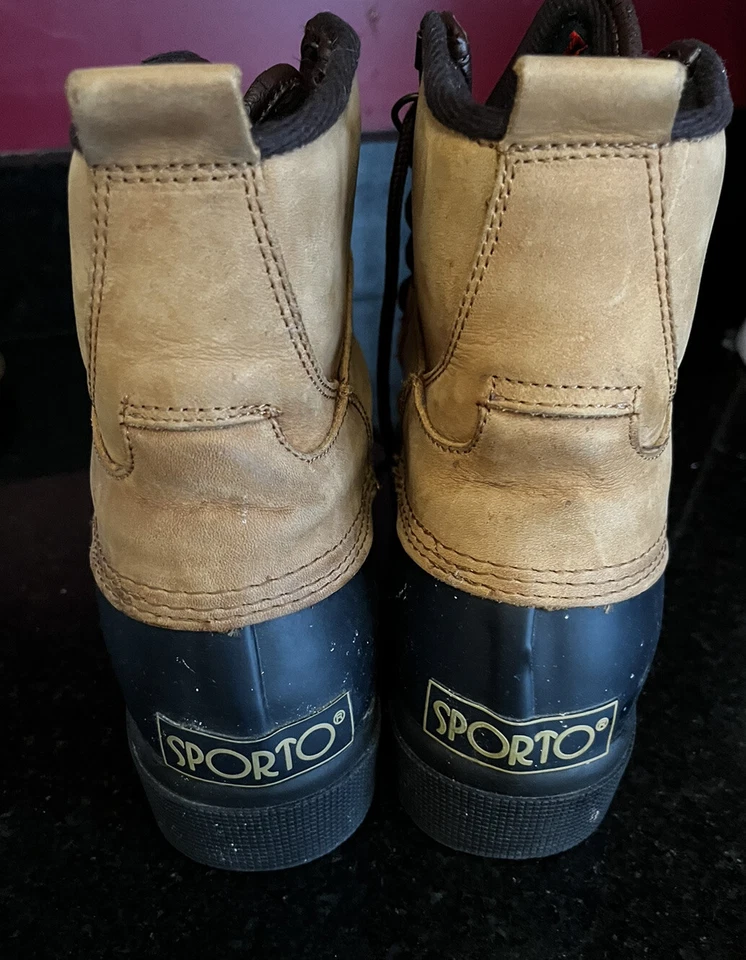 Sporto Boots Women Thermolite Duck Rain Sz 11 Classic Ankle Leather Barely Worn - Image 4 of 4