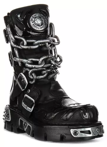 Newrock 727 Reactor Skull Chain Buckle Womens Boot In Black Silver US 6 - 14