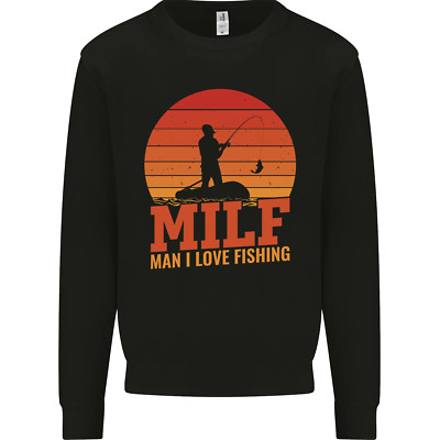 MILF Fishing Funny Fisherman Fathers Day Mens Sweatshirt Jumper
