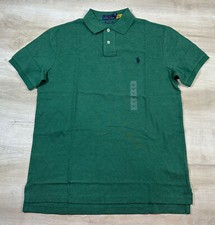 NWT Polo Ralph Lauren Mens Shirt Green S Custom Slim Fit Mesh Polo Blue Pony