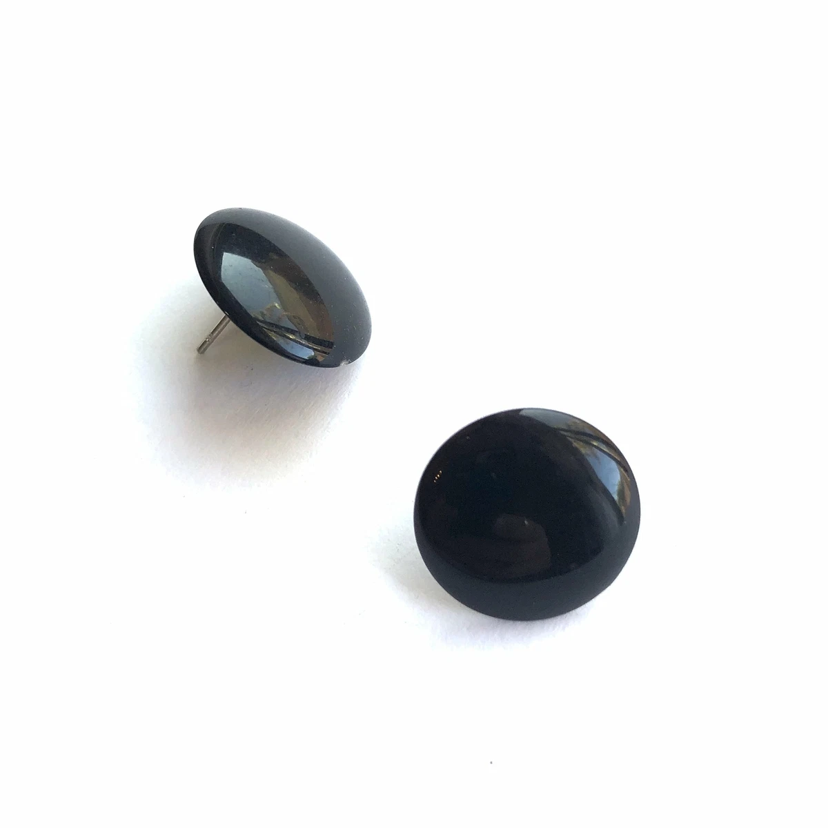 Black 2024 button earrings