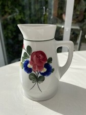 Vintage Austriacki dzbanek do wina z gluhwein tradycyjne lilie porcelana ręcznie malowany 250ml 5"