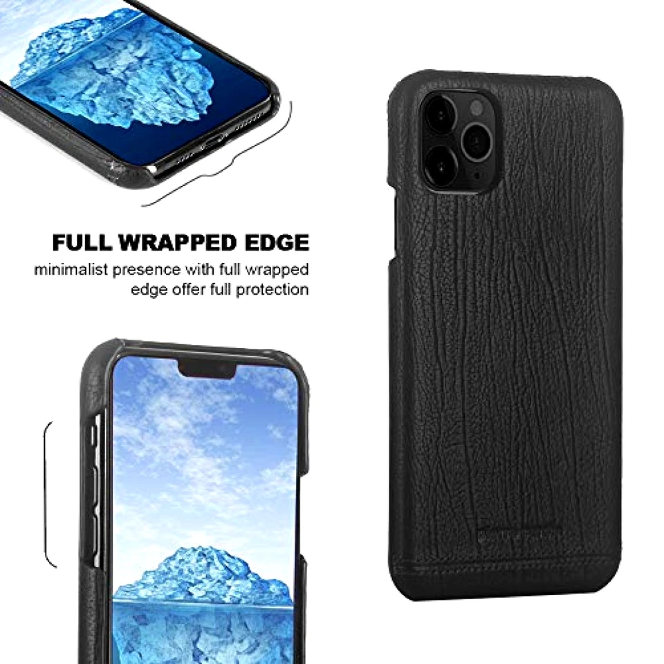 Для iPhone 11 Pro Max кожаный чехол из натуральной воловьей кожи тонкий дизайн жесткий задний чехол - Изображение 3 из 4