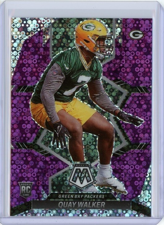 QUAY WALKER 2022 Panini Mosaic RC No Huddle PURPLE Prizm #372 Packers 45/50