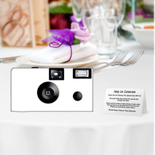 5 White Single Use Disposable Cameras, 56001
