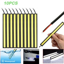 10x 12v Led Strip Drl Daytime Running Lights Fog Cob Car Lamp Driving White Us