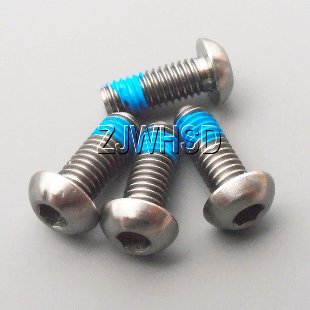 4pcs M6 x 10 Titanium Ti Screw Bolt Allen hex Socket Button head ThreadLocker