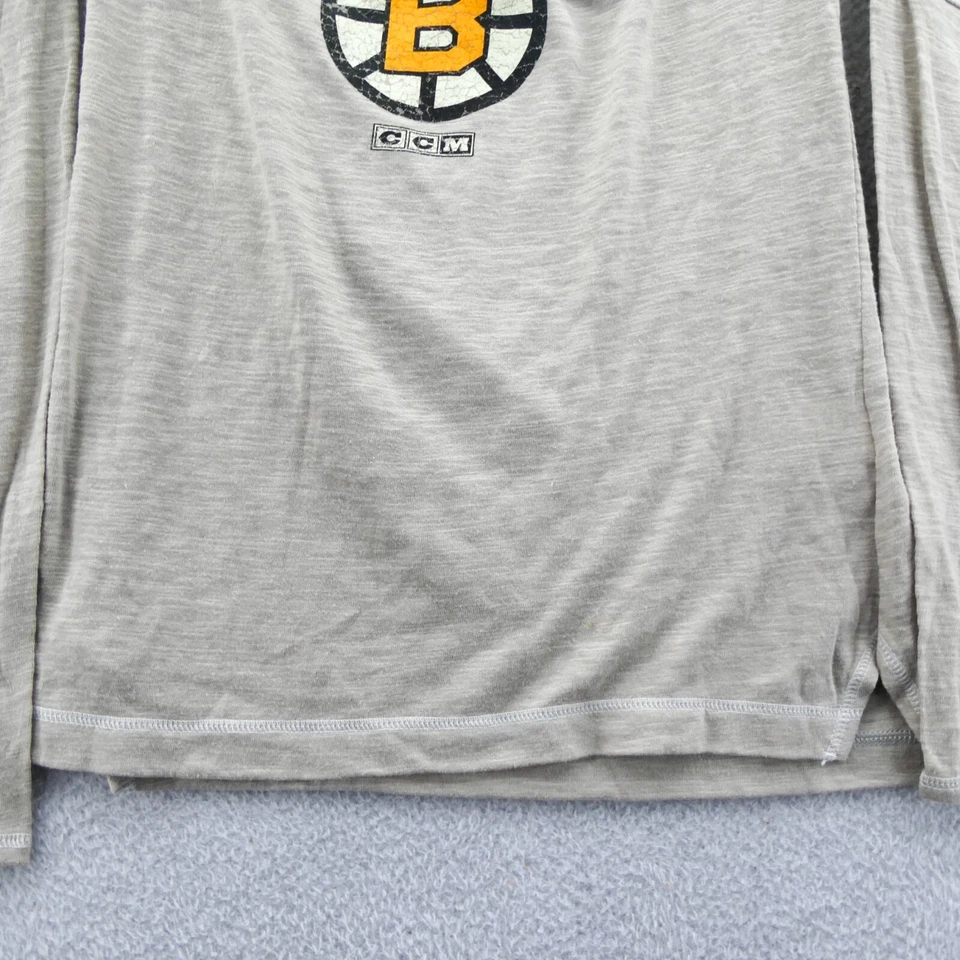 CCM Boston Bruins Camisa Mujer Pequeña Beige Tejida NHL Hockey Deporte Retro Camiseta Nueva Foto 2 de 4